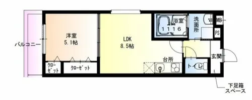 フジパレス西宮春風公園Ⅲ番館【2階】の間取り