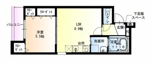 フジパレス西宮春風公園V番館【2階】の間取り