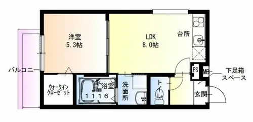 フジパレス西宮春風公園V番館【3階】の間取り