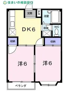 愛知県西尾市今川町仲屋敷【アパート】の間取り