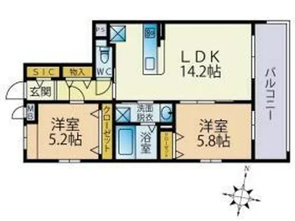 福岡県福岡市城南区田島4丁目【マンション】の間取り