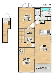 クルールD【2階】の間取り