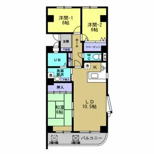 ユートピアタウン北館【4階】の間取り