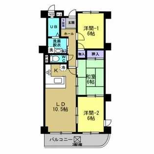 ユートピアタウン北館【3階】の間取り