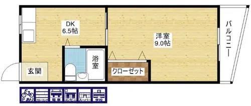 ハイツ上新第一下新庄【4階】の間取り