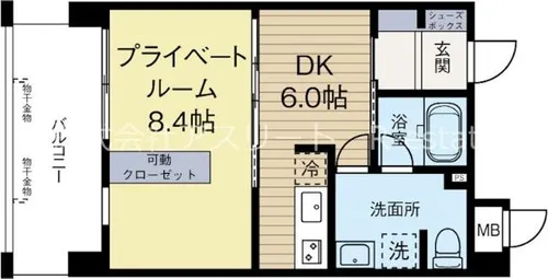 福岡県福岡市中央区高砂2丁目【マンション】の間取り