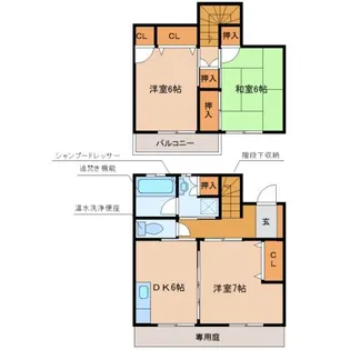 ラ・メゾン アグレアブル【A102号室】の間取り
