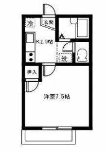グリーンヒルズB棟【205号室】の間取り