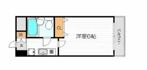 エスリード北梅田第2【4階】の間取り