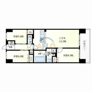 プレミスト針中野駅前【8階】の間取り