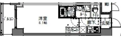 S-RESIDENCE阿波座West【3階】の間取り