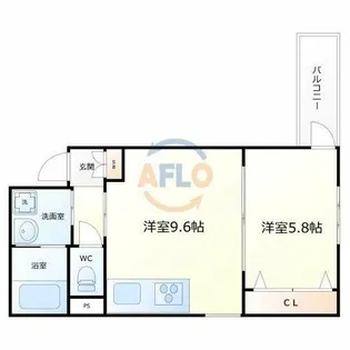 Glicina南巽vient【2階】の間取り