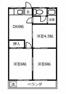コーポ平林201号室【1階】の間取り