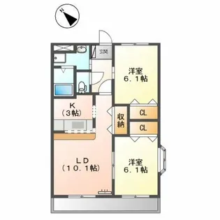 フラワーヒルズ宇頭【2階】の間取り