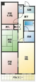 新武庫ハイツ【2階】の間取り