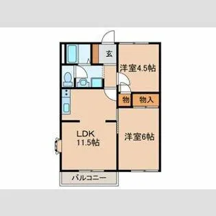 フォーブル知多A棟【2階】の間取り
