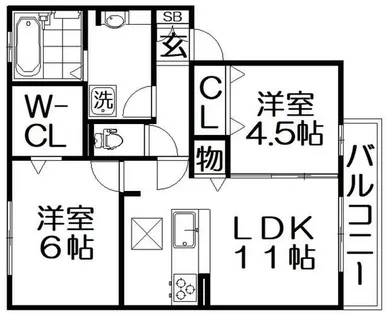 Premier藤阪【1階】の間取り