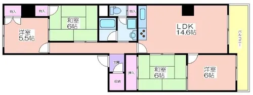 かもめ第一コーポ12号棟【3階】の間取り