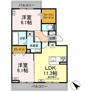 DーAVANCE上六名【2階】の間取り