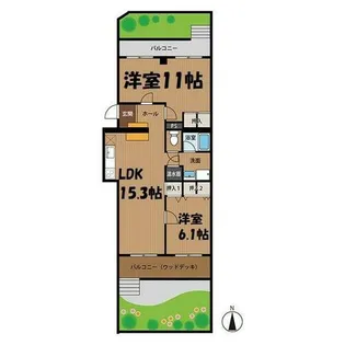 松月アイリス【1階】の間取り