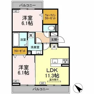 D-avance上六名【3階】の間取り