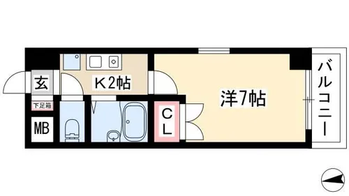 1Kの間取り画像