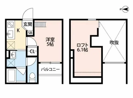 ラネージュ五色山【105号室】の間取り