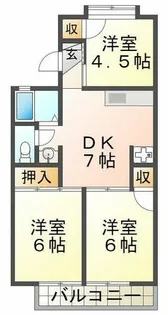 ガーデン・スマ A棟【1階】の間取り