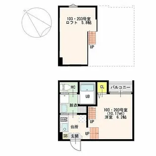 DESIGN SQUARE【103号室】の間取り