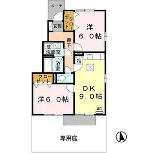 シャルム里【1階】の間取り