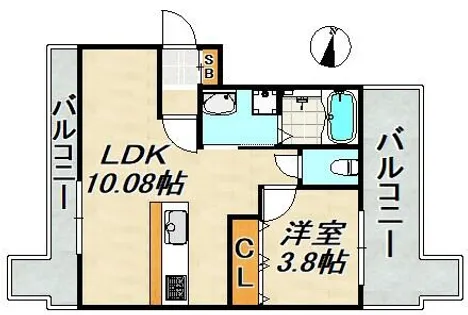 板宿北マンション【4階】の間取り