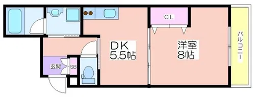 アパートメント玉川【1階】の間取り