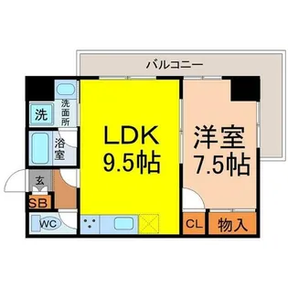 ゴールドハイツ渡辺【6階】の間取り