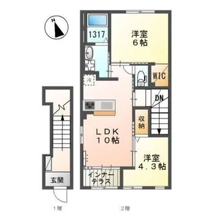 ルミナスピュア神戸【2階】の間取り