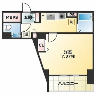 エイチ・ツー・オー東住吉Ⅰ番館【6階】の間取り