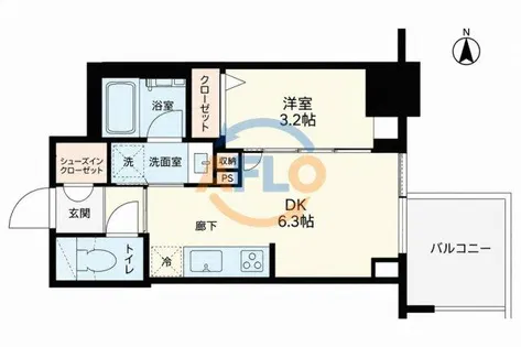 シーズンフラッツ南森町PREMIER【9階】の間取り