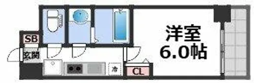 ワールドアイ大阪城EASTⅢ【6階】の間取り