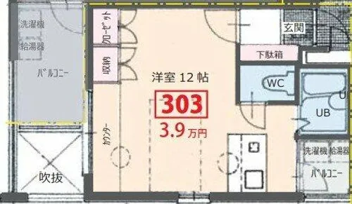 ISM Ⅰ(住居)【303号室】の間取り