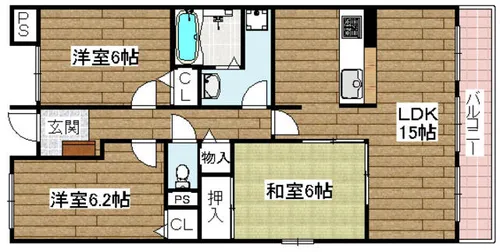 フェアフィールド【308号室】の間取り