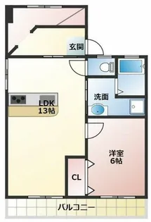 ハイツ河原 C棟【102号室】の間取り