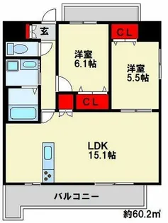 仮称)白銀マンション【6階】の間取り
