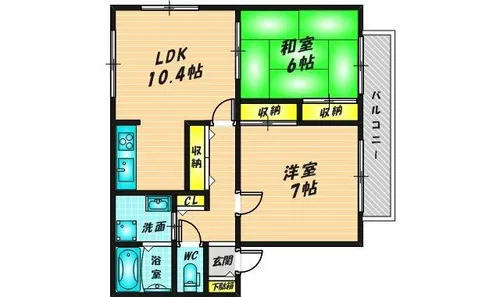 メゾンニュー池島C【201号室】の間取り