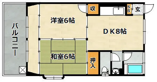 西鈴コーポラス【205号室】の間取り