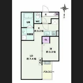 JACK UMATEⅠ【3階】の間取り