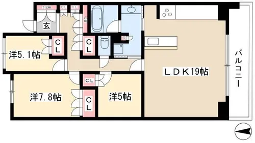 プライムメゾン富士見台【4階】の間取り