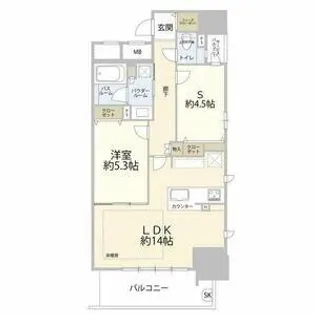 プレサンスロジェ名古屋久屋大通公園【1102号室】の間取り