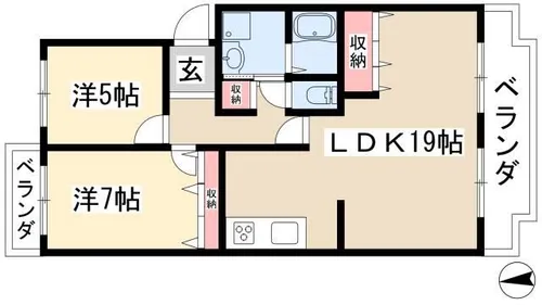 ヴェルデュール八事【2階】の間取り