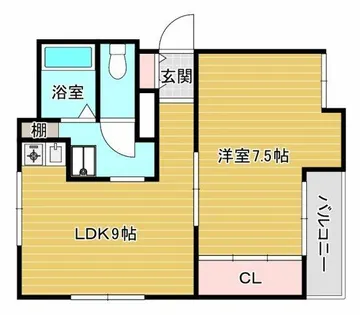 1LDKの間取り画像