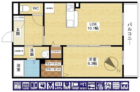 淀川区三津屋南新築マンション【2階】の間取り