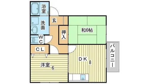 ハイツ宝林【A201号室】の間取り